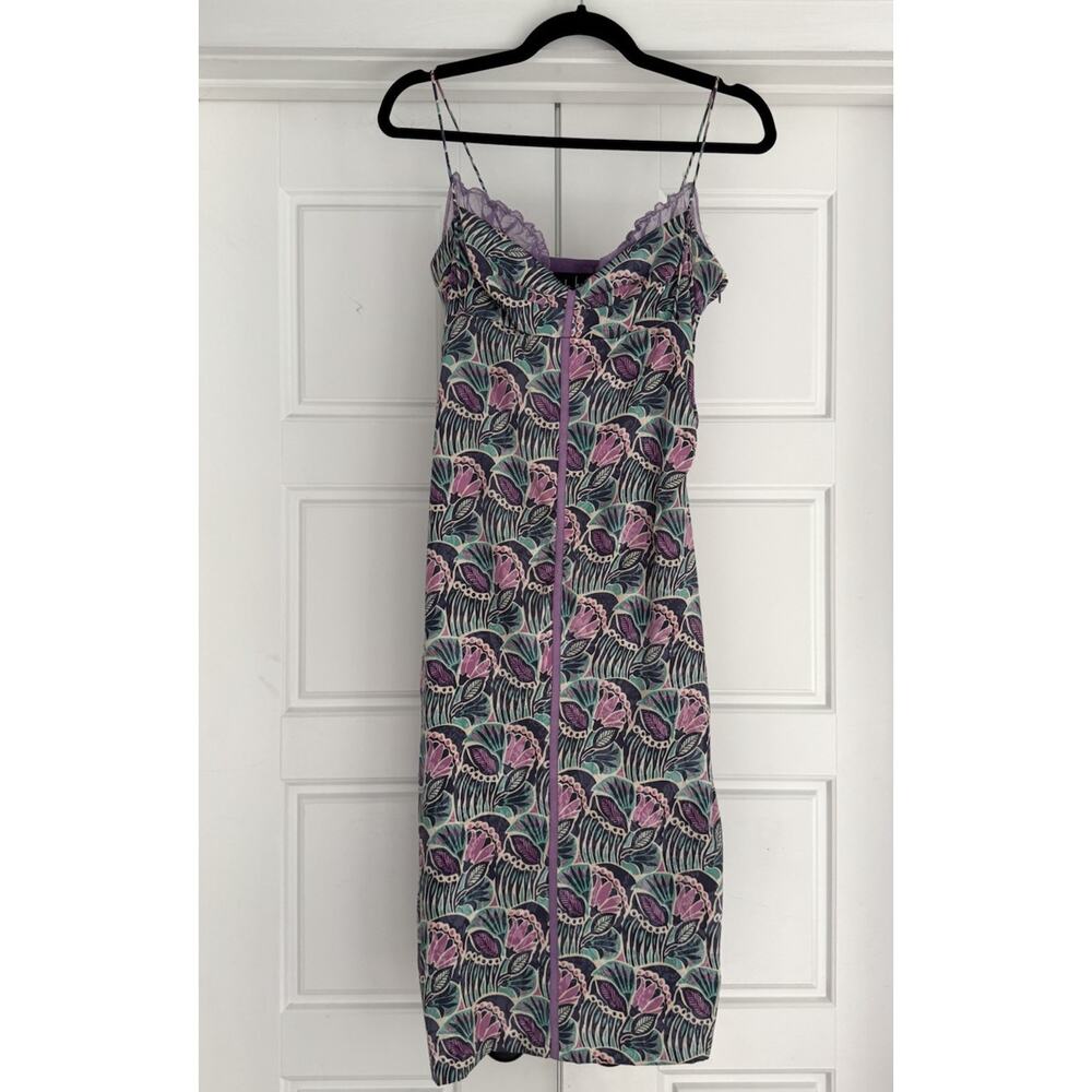 VTG 90’s Y2K Nicole Miller Silk Midi Slip Sheath Dress, Size 4